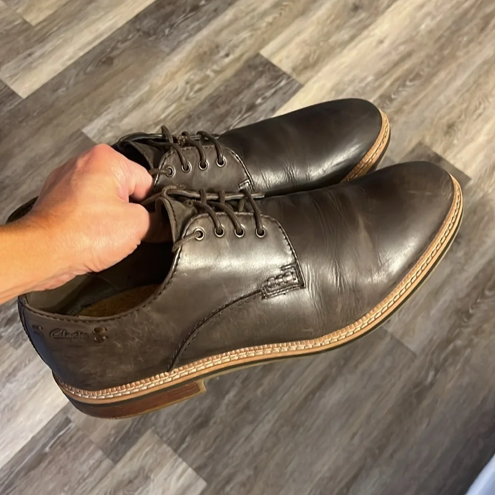 Clark’s leather walk oxfords loafers men’s size 11 cork insoles